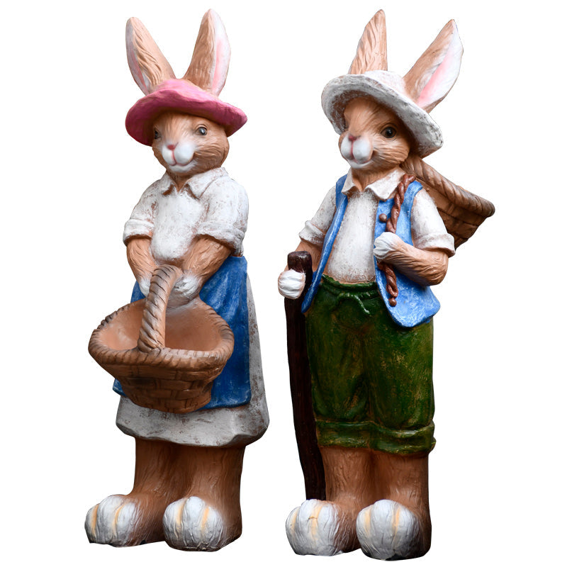Large Rabbit Statue for Garden - Modern Outdoor Decor Sculpture, Bunny Flowerpot for Courtyard & Villa Landscaping | Perfect for Patio, Lawn & Backyard Decorations