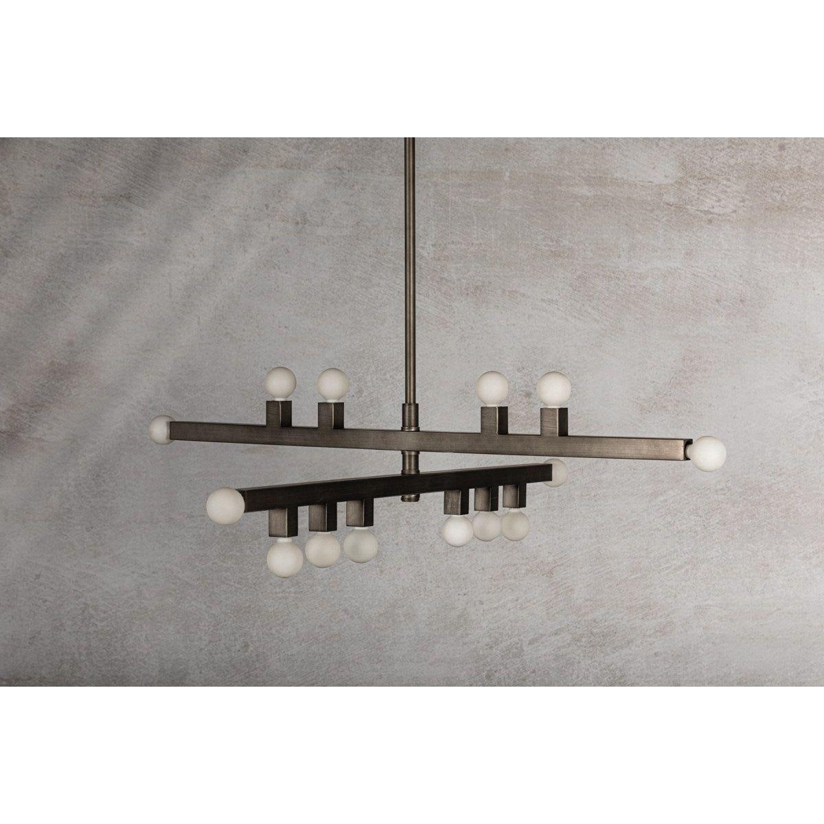 Sutter 14-Light Modern Chandelier - Elegant Crystal Ceiling Light Fixture for Dining Room, Living Room & Bedroom - Perfect for Home Decor & Wedding Venues