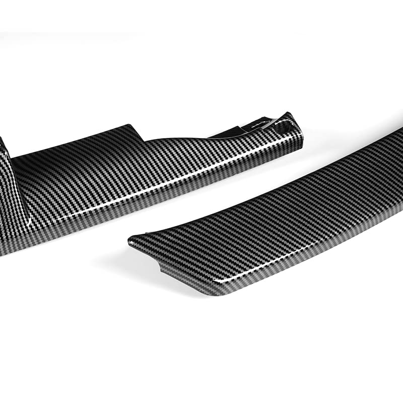 3PCS Front Bumper Lip Kit for 2008-2012 Audi A5 & Quattro - STP-Style Splitter Trim Protection Spoiler with Carbon Look Air Dam Chin Diffuser - Enhances Sporty Appearance & Protects Bumper for Street Racing & Daily Driving