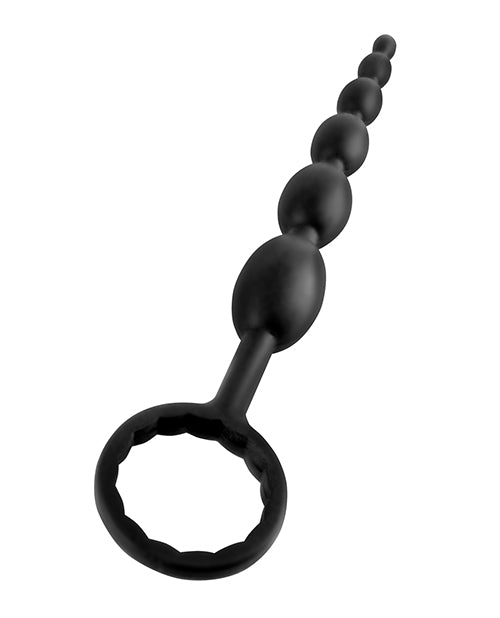 Anal Fantasy Collection - 8.25 Inch Silicone Anal Beads for Beginners - Black - Perfect for Couples Play & Solo Exploration