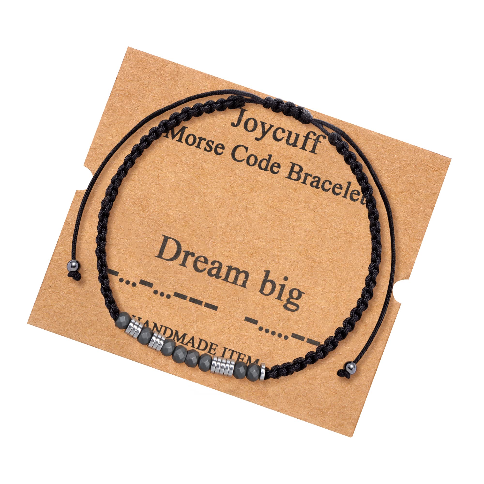 Inspirational Morse Code Bracelet for Women & Men - Adjustable Beaded Wrap Bracelet Jewelry for Birthday, Christmas Gifts (Daughter, Mom, Dad, Sister, Aunt) - Encouragement & Motivational Gift for Everyday Wear, Work, Travel & Special Occasions