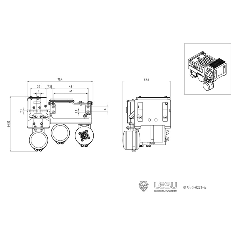 LESU 1/14 Scale RC FH16 Tractor Truck Parts - Urea Tank, Battery Box & Exhaust Tank Accessories for Radio Control Vehicles | Perfect for Outdoor RC Truck Upgrades & Maintenance