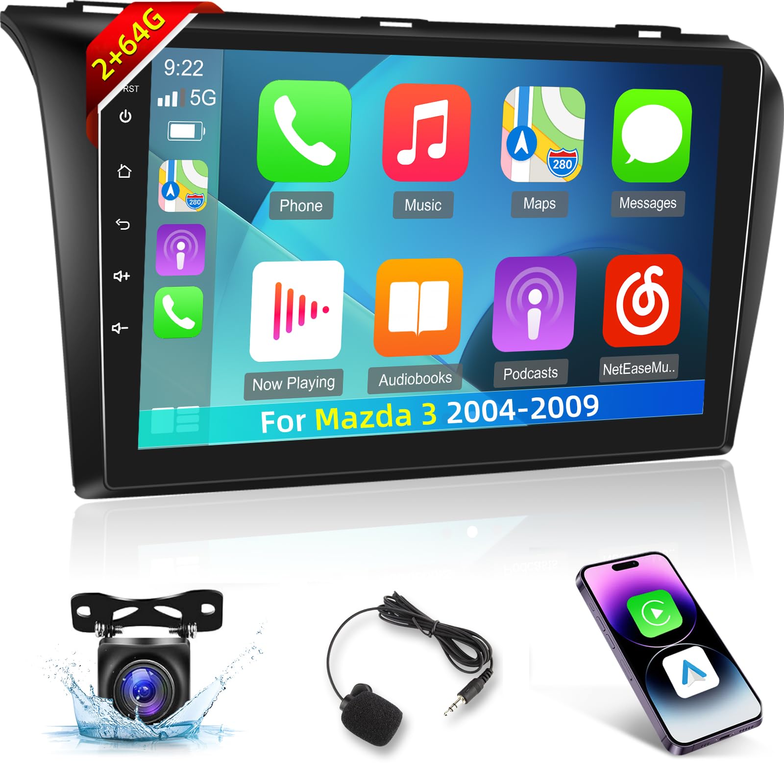 2+64GB Android 13 Car Stereo for Mazda 3 2004-2009 - 9