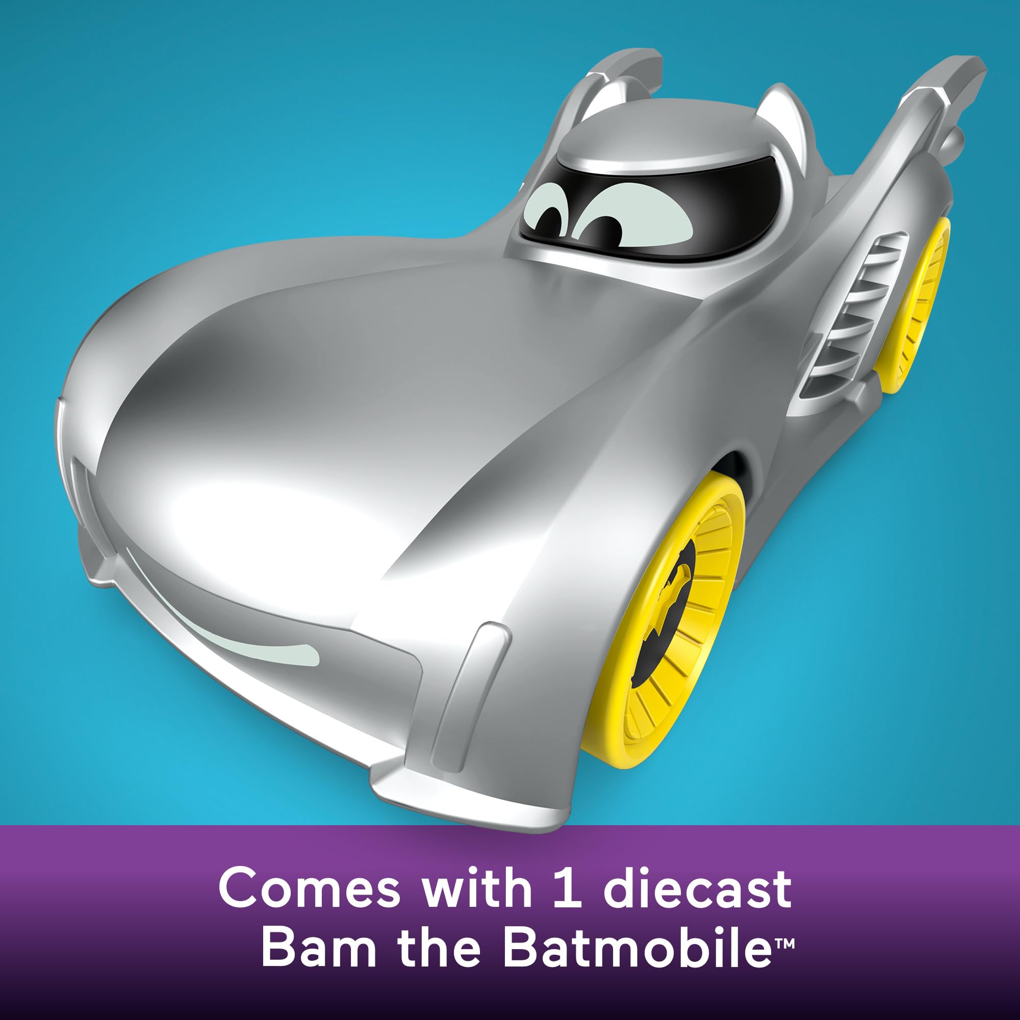 Fisher-Price DC Batwheels Preschool Toy Batmobile Carrying Case with 1:55 Scale Diecast Car - Batman Vehicle Playset for Kids Ages 3+ | Perfect for Superhero Playtime, Birthday Gifts & Collectible Display