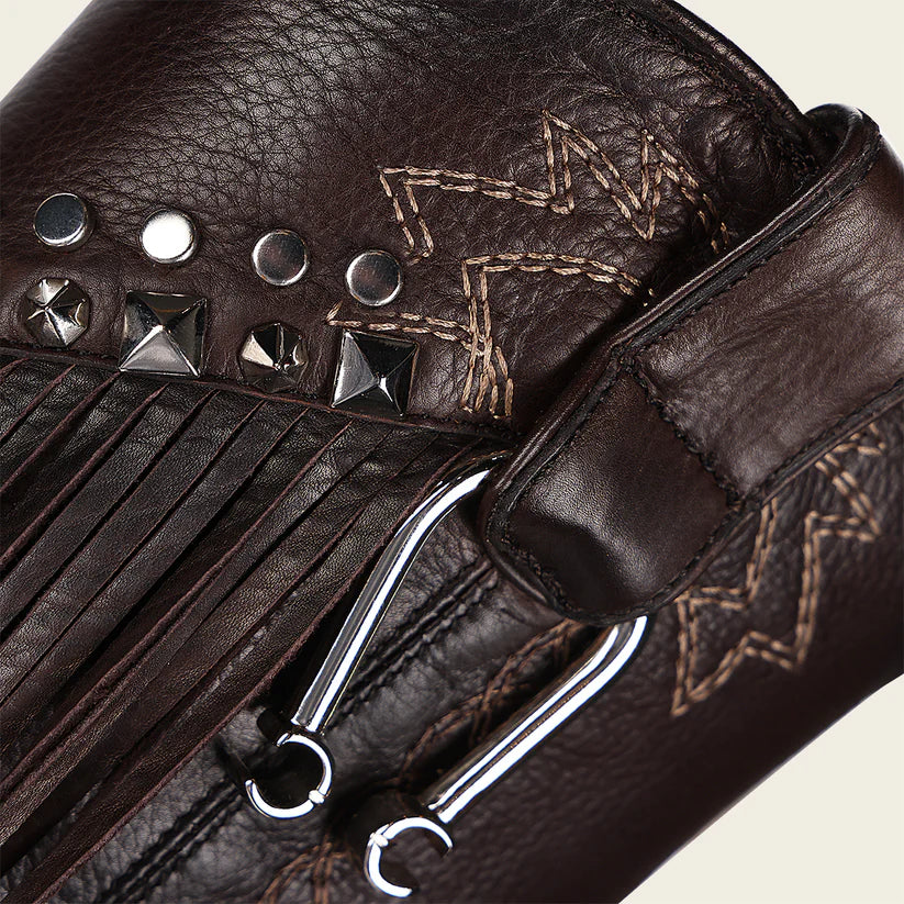 4V11PM Women's Western Cowgirl Ankle Boots - Genuine Python Skin & Chocolate Brown Leather - Stylish Cowboy Boots for Riding, Dancing & Country Fashion