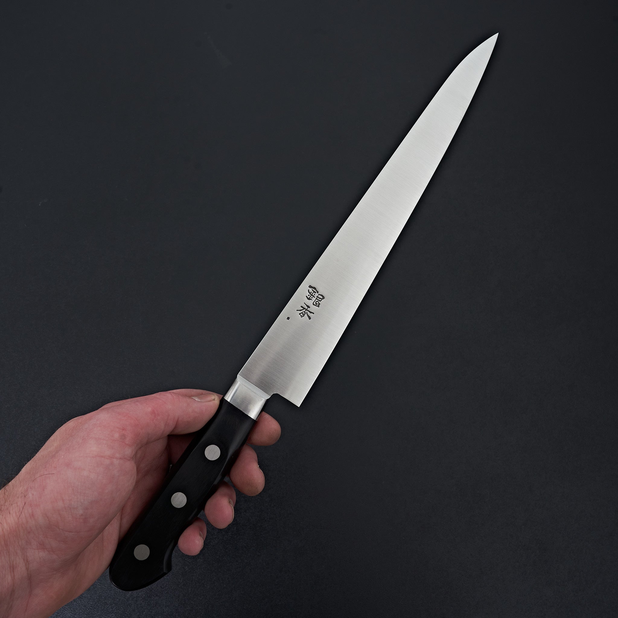 Premium Ashi Ginga 240mm Stainless Steel Sujihiki Knife - Japanese Western Style Slicing Knife for Sushi, Meat, and Delicate Cutting Tasks