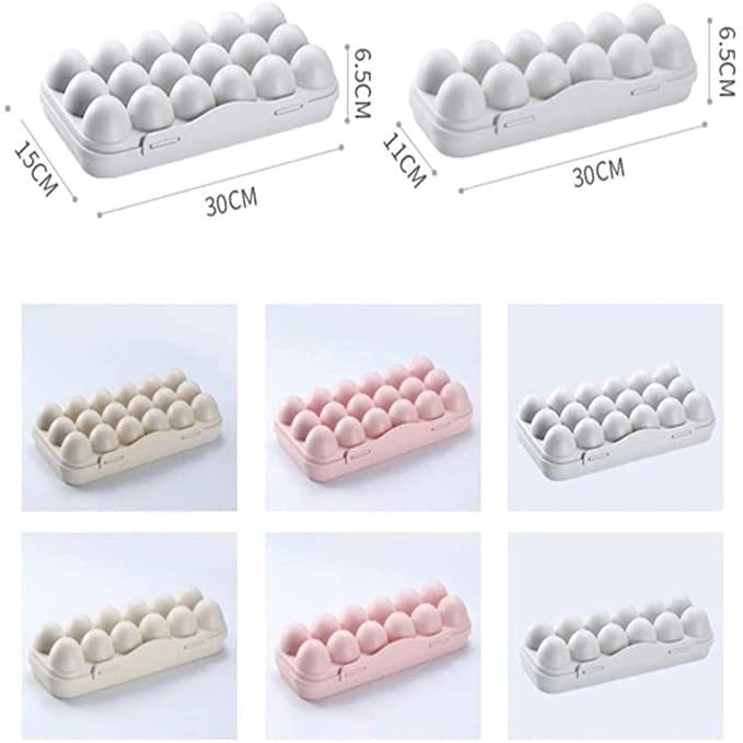 PURAM 18 Egg Holder with Handles - Airtight Refrigerator Storage Container for Fresh Eggs, Food Grade Plastic Egg Tray (Pink) - Perfect for Kitchen Organization & Refrigerator Storage