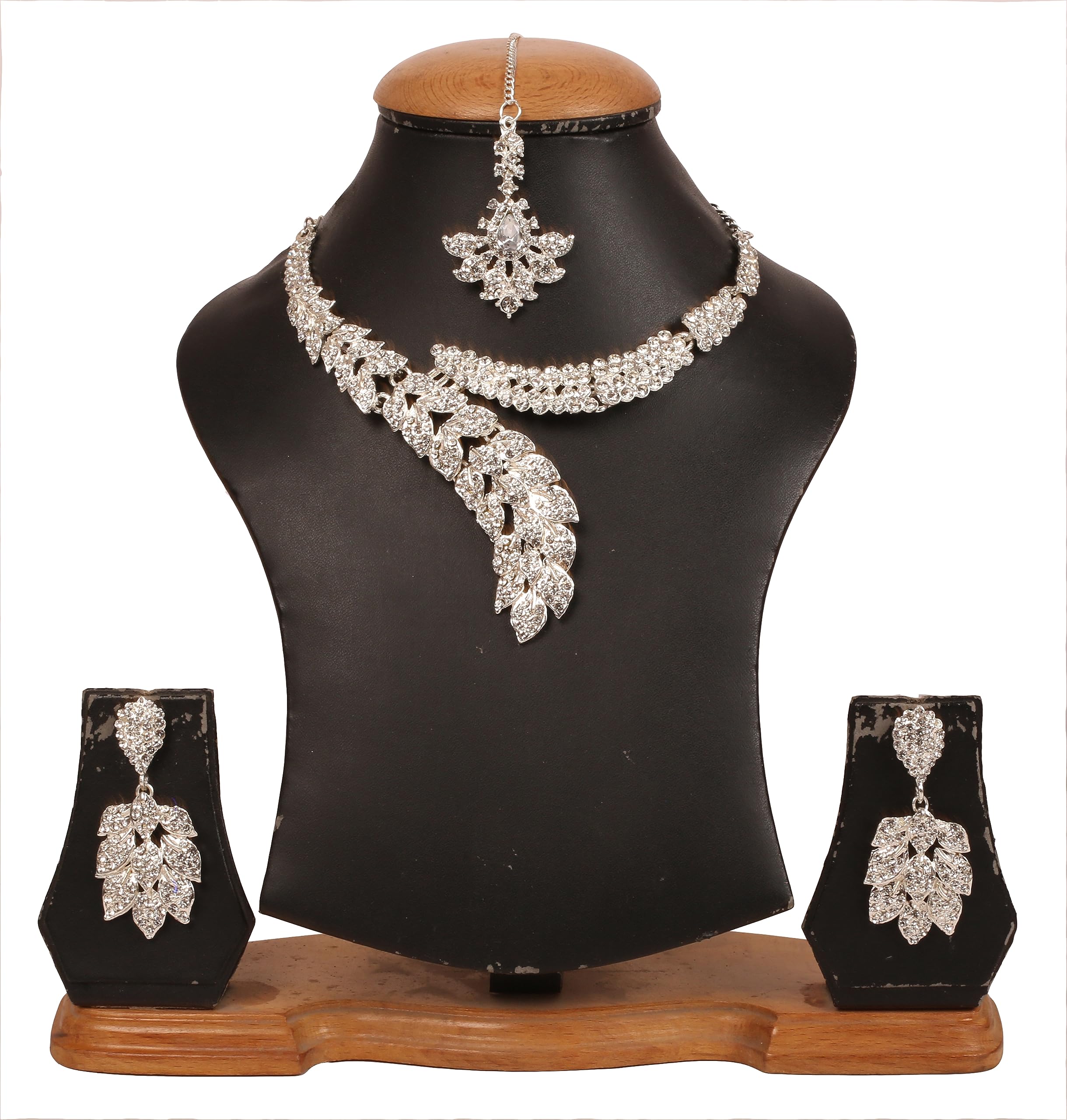 Indian Hollywood Paisley Scarf Crystal Necklace Set for Women - Party & Wedding Jewelry