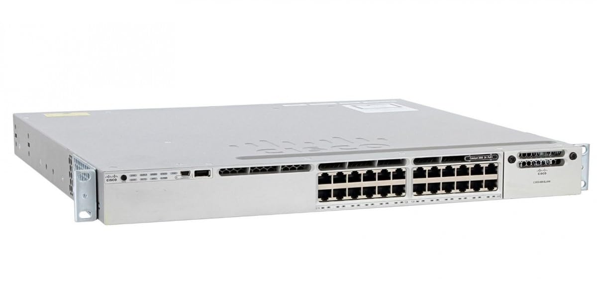 Cisco WS-C3850-24P-S 24 Port PoE Gigabit IP Base Switch | Renewed | Ideal for Small Business Networks & Office IT Infrastructure