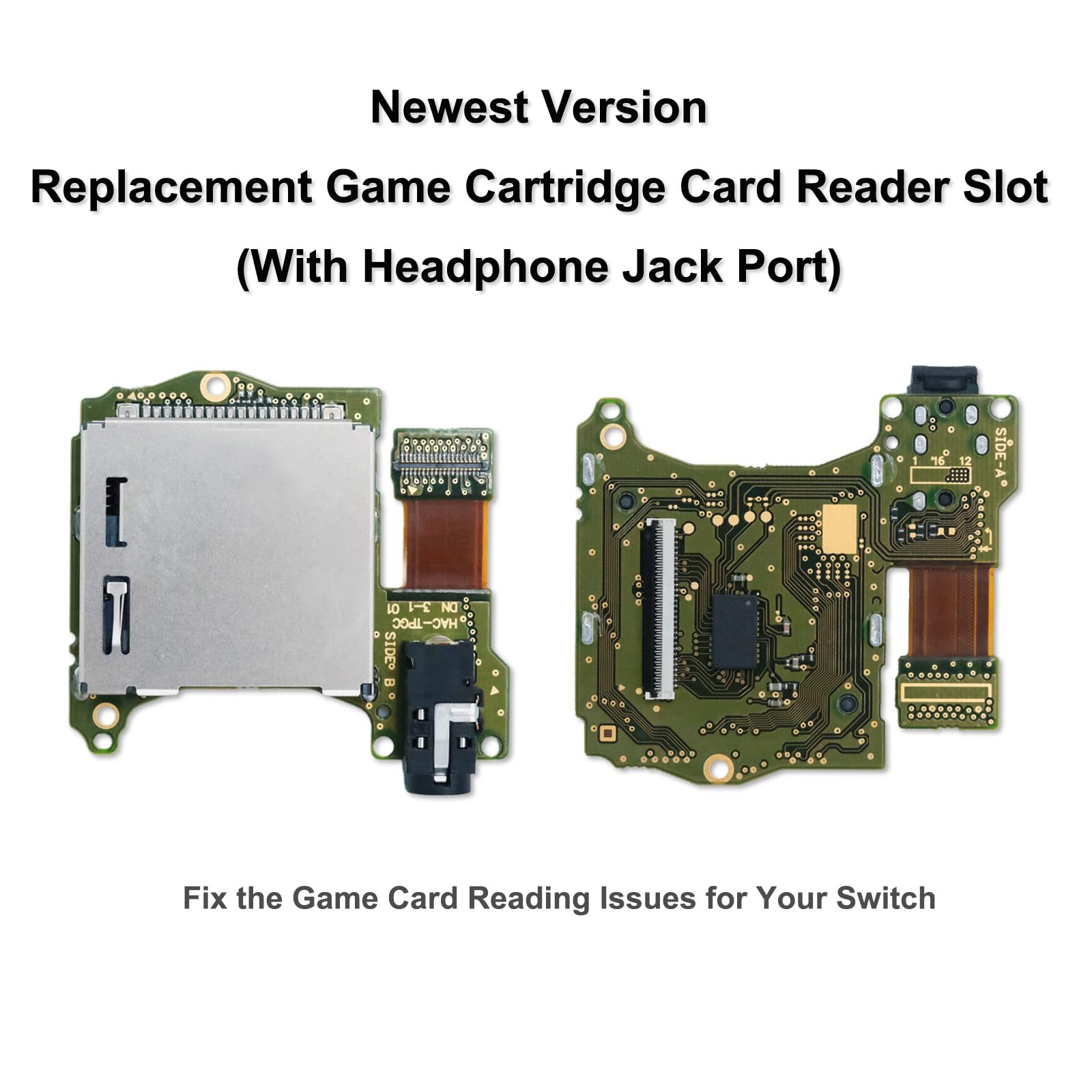 Nintendo Switch Game Card Reader Replacement - Compatible with NS Console, Repair Tool with Headphones Jack Plug Port | Fix Game Cartridge Slot Issues for Switch Gaming & Travel Use