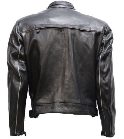 Men's Vented Leather Motorcycle Jacket with Reflective Piping - Breathable Biker Jacket for Cruiser & Sport Riding, Commuting & Night Safety