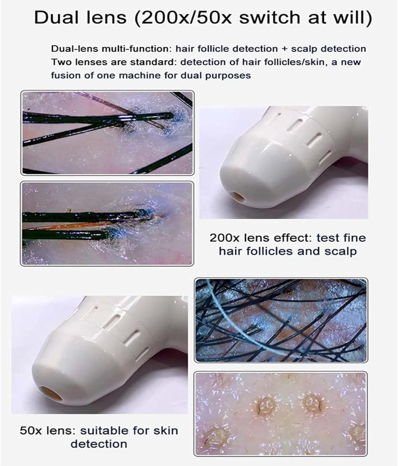Professional HD Scalp & Hair Analyzer with 10