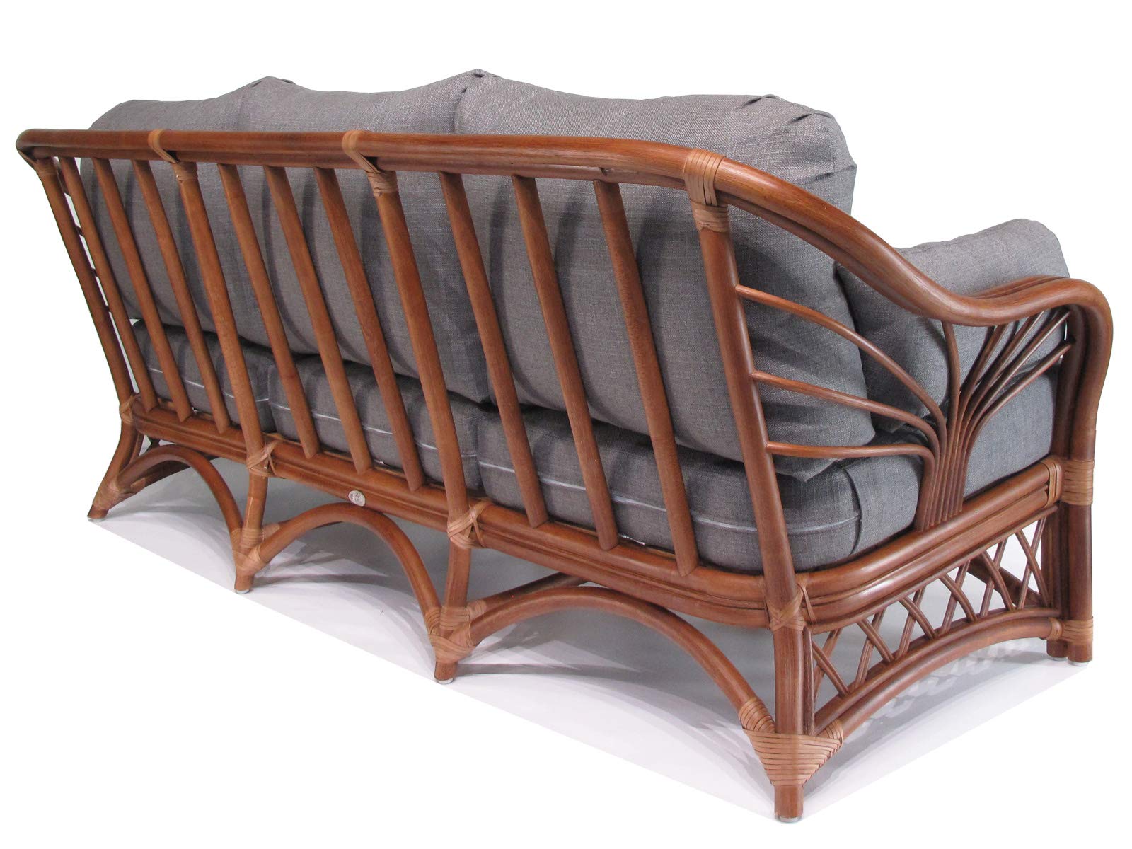 Rattan Living Room Furniture Sofa Couch Set (#1690AW-TI) - Boho Chic Wicker Couch for Patio, Sunroom & Cozy Indoor Spaces