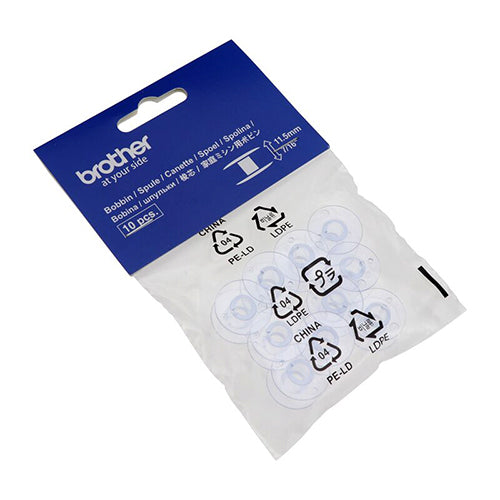 Brother SFB XA5539 151 Bobbins for Domestic Sewing Machine - 11.5mm Size, 10 Pack - Perfect for Quilting, Dressmaking & Home Sewing Projects