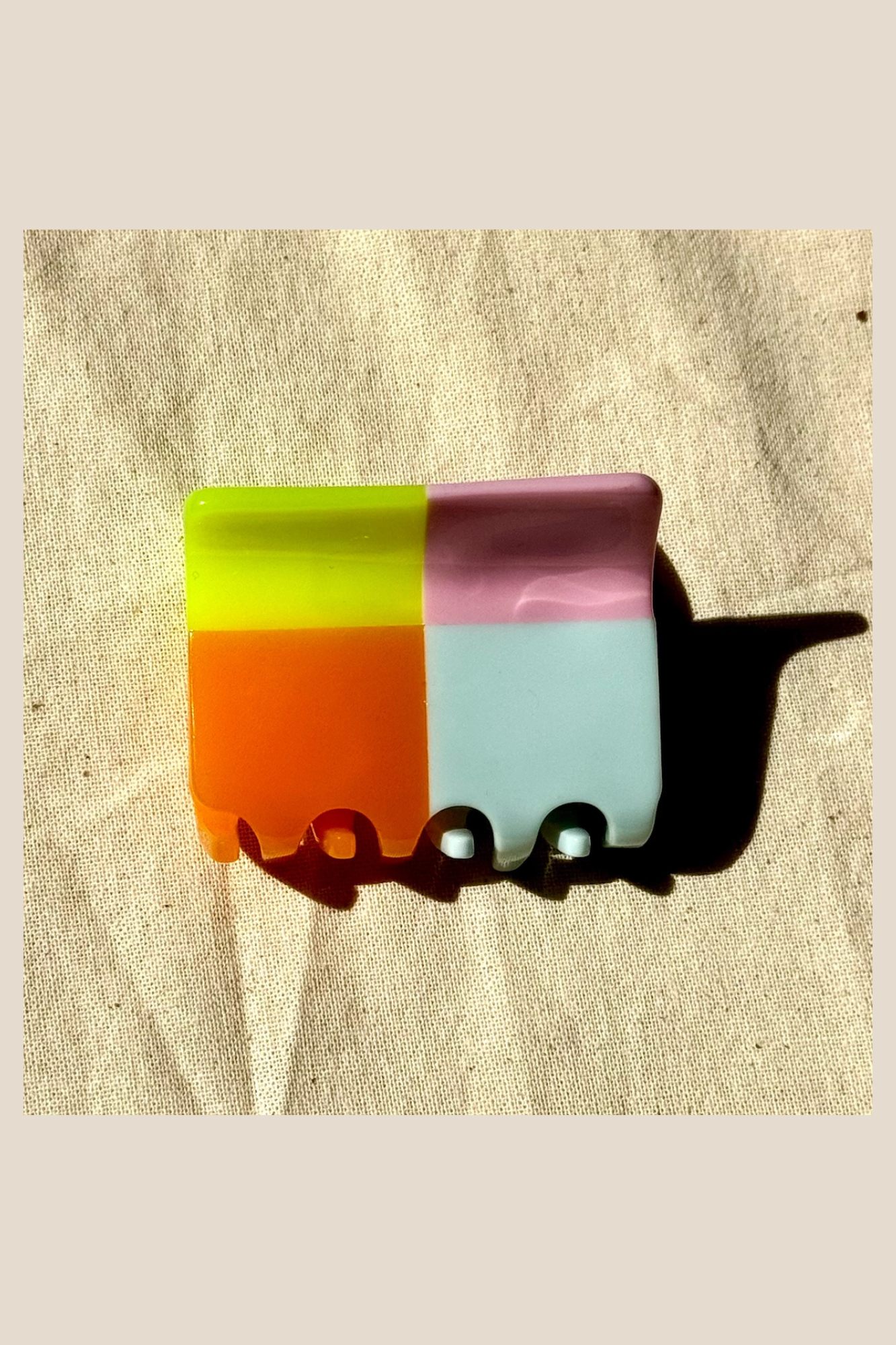 Neon Quad Hair Claw Clip - 4 Pack Colorful Non-Slip Hair Clips for Women & Girls - Perfect for Ponytails, Buns & Updos - Great for Parties, Workouts & Everyday Styling