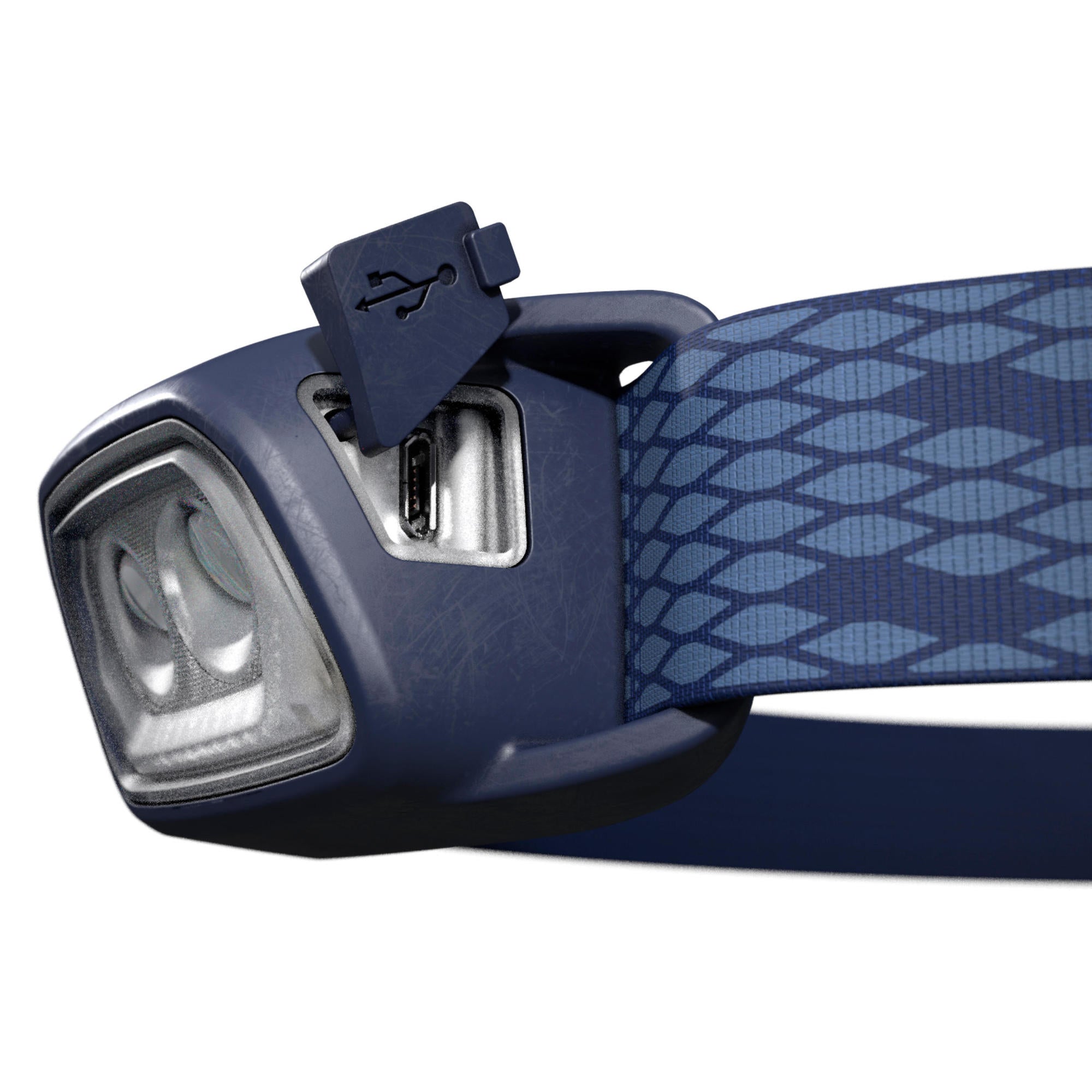 Forclaz Trek 100 Rechargeable 200 Lumens USB Headlamp for Hiking, Camping & Outdoor Adventures - Waterproof LED Headlight for Night Running, Fishing, and Emergency Use