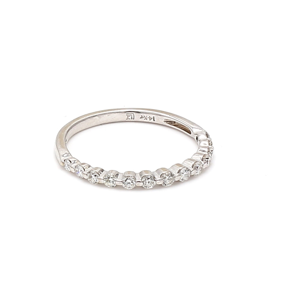 0.13 Carat Round Brilliant G SI1 Diamond 14K White Gold Wedding Band Ring - Perfect for Engagement, Anniversary & Everyday Wear