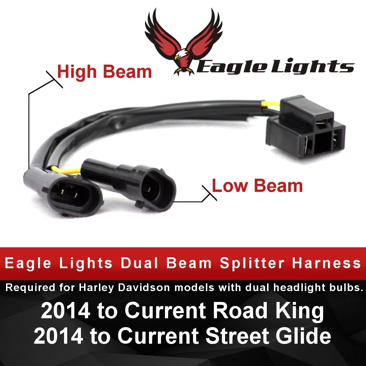 Eagle Lights Splitter Harness - Convert Dual Beam Headlights to Single LED Headlight (Part# 69200899) - Perfect for Jeep Wrangler & Off-Road Vehicle Upgrades