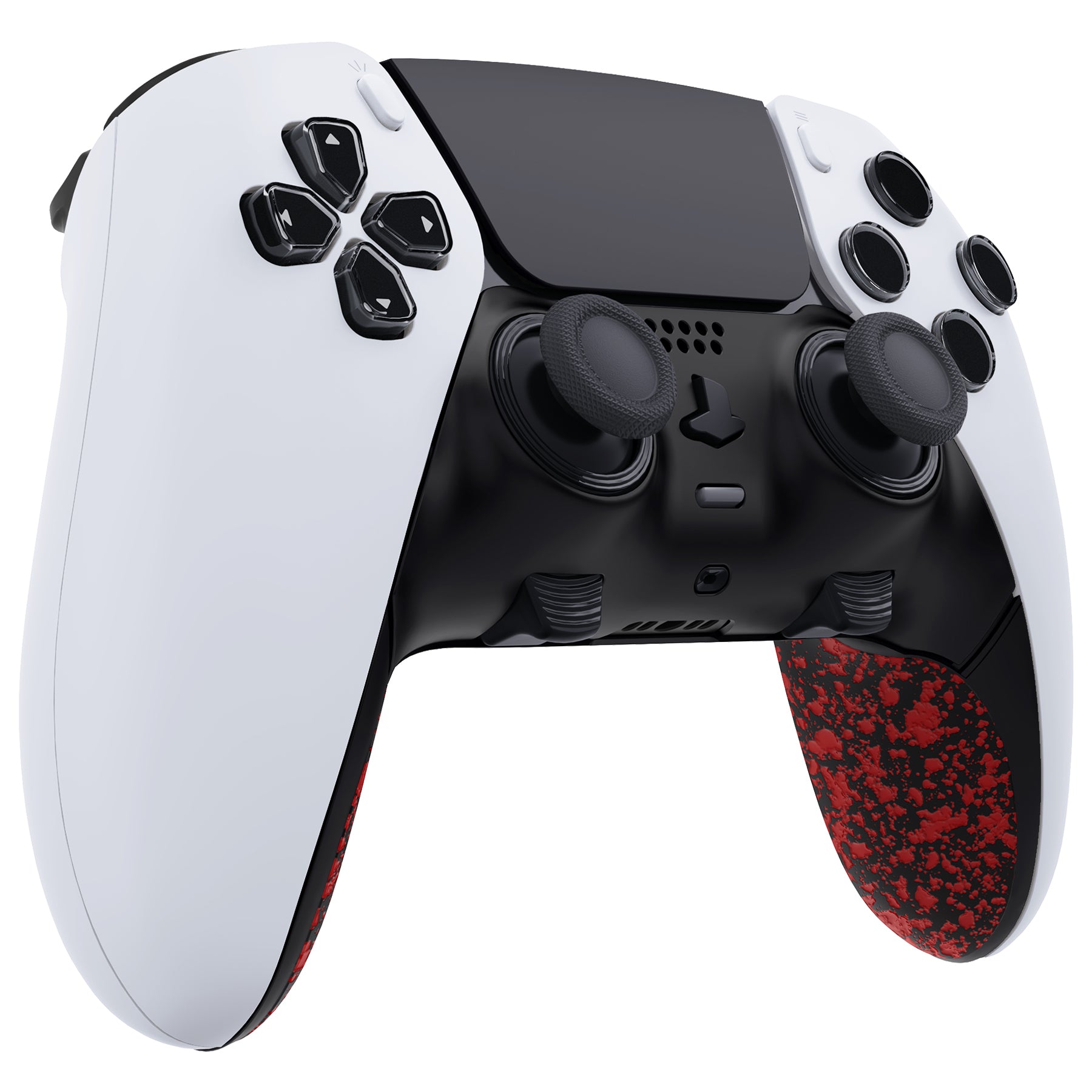 eXtremeRate Textured Red Top Bottom Shell Cover for PS5 Edge Controller - DIY Replacement Front & Back Clip, Custom Plates (CXQEGP014) - Perfect for Gaming, Customization & Controller Protection