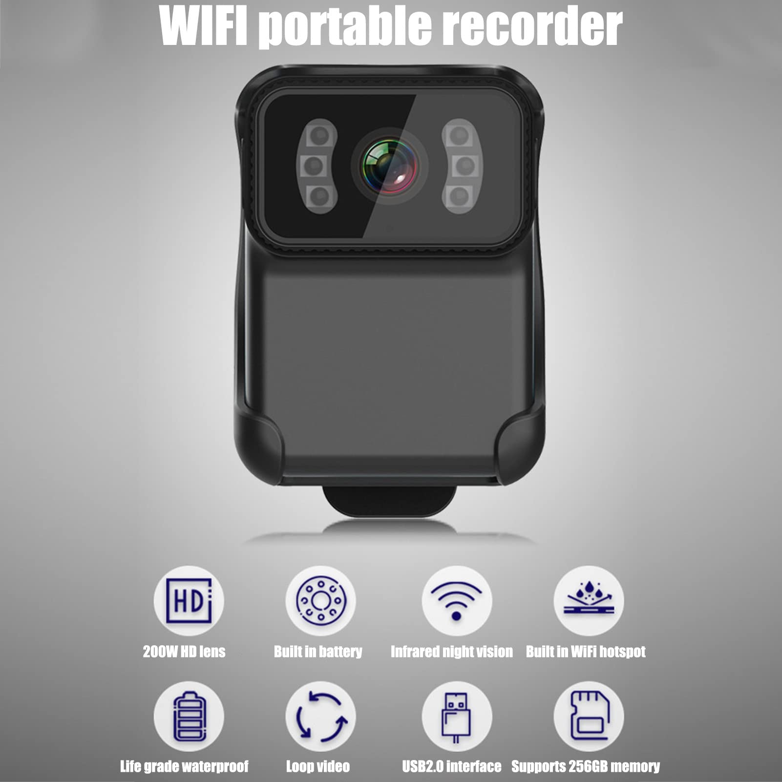 1080P Mini Body Camera with Audio and Video Recording - 12MP HD Waterproof Wearable Clip On Camera for Home Security, Outdoor Activities, Police, Law Enforcement & Evidence Collection