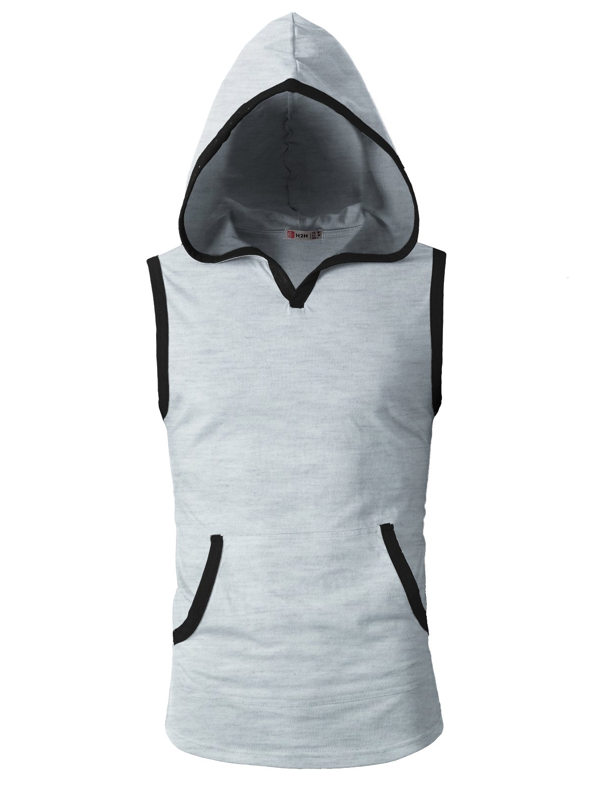 H2H Men's Slim Fit Hoodie Tank Top - Breathable Sleeveless Gym Shirt for Workout & Casual Wear | Lightweight Athletic Top for Running, Training & Street Style