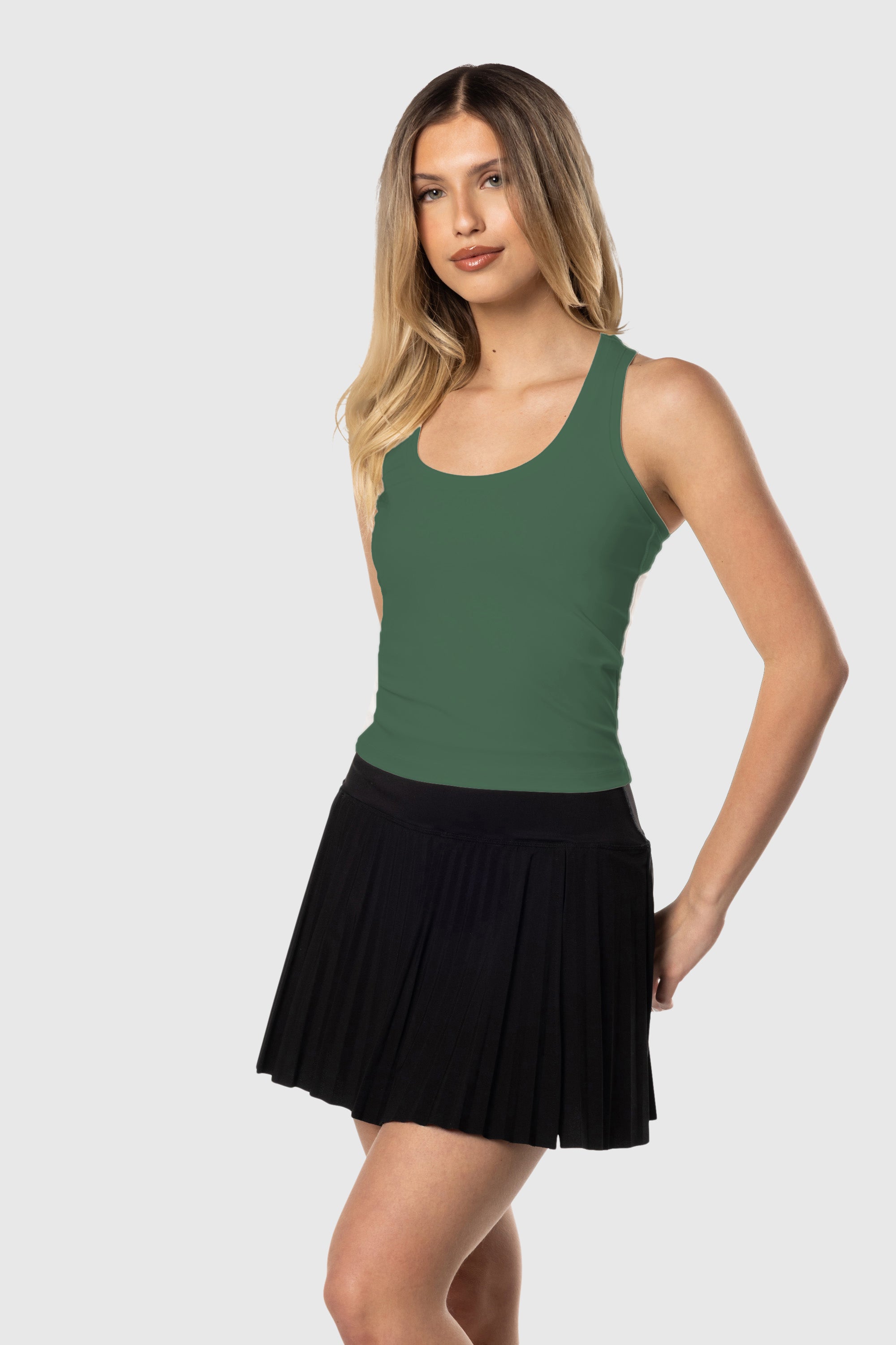 Black Racer Tank Top for Women - High-Performance Workout & Gym Shirt for Running, Yoga, and Fitness