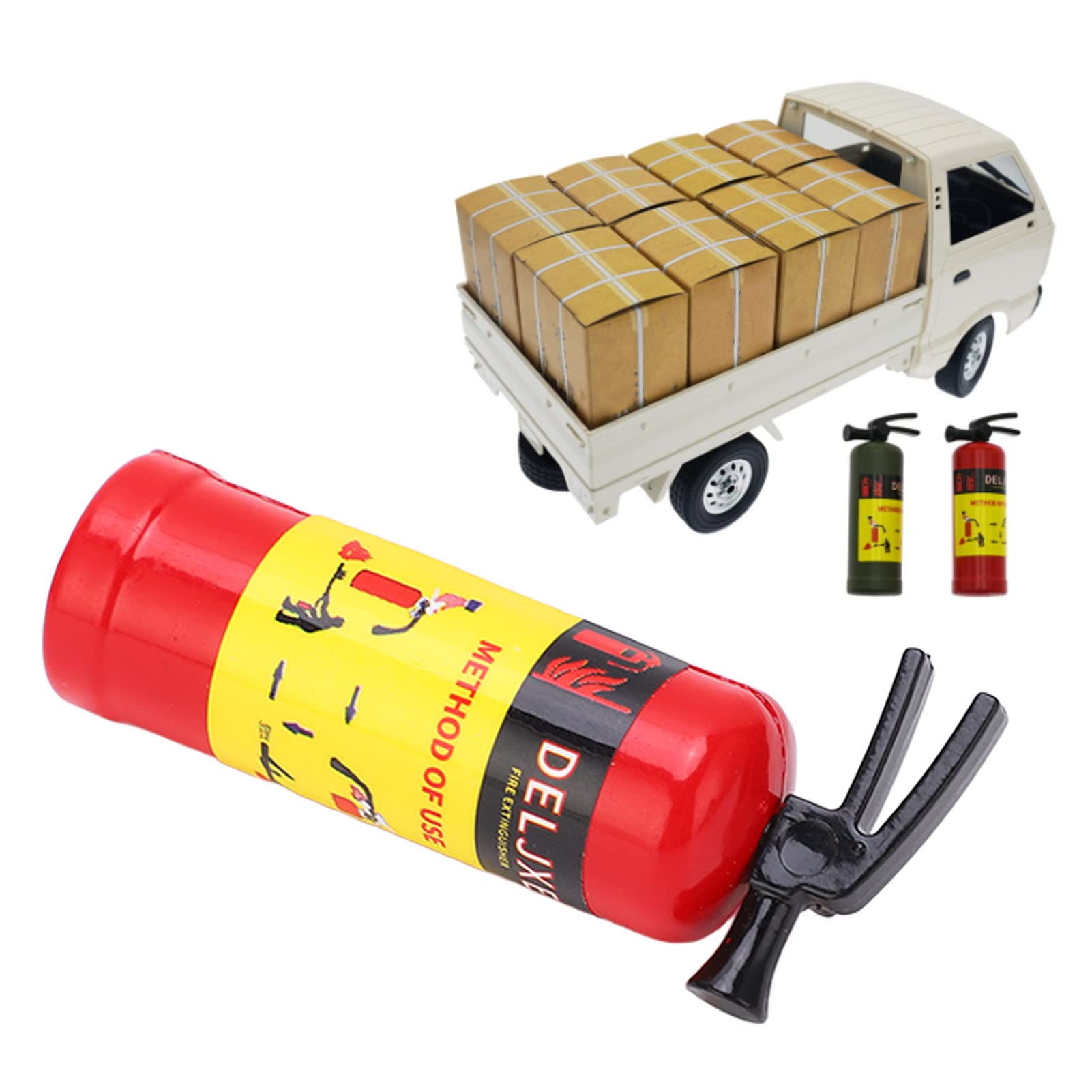 RC Fire Extinguisher - Mini Portable Lightweight Realistic Fire Extinguisher for RC Cars, Easy Installation & Removal - Perfect for RC Car Safety, Emergency Simulation & Model Displays (Red)