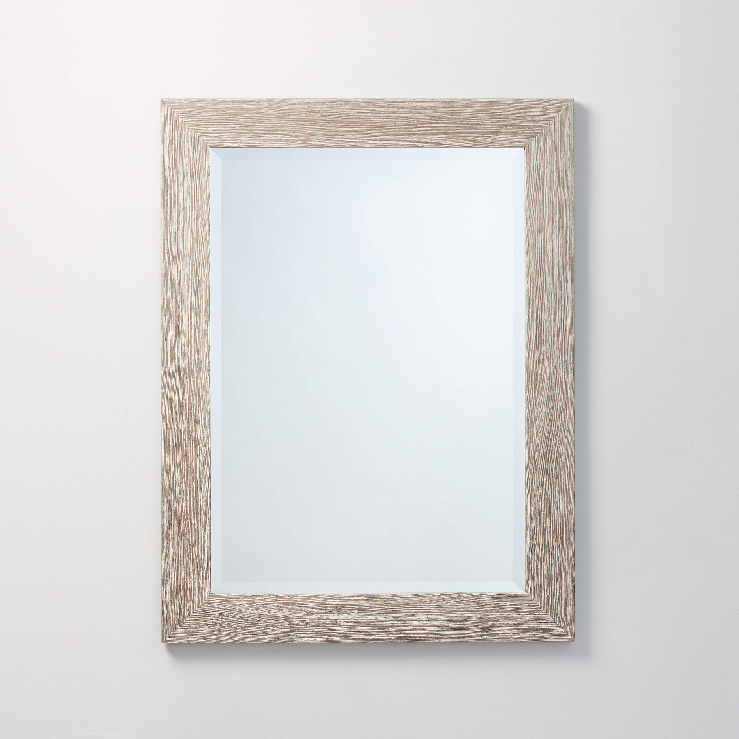 Premium Framed Rectangle Wall Mirror - Vanity, Bedroom & Bathroom Decor - Handcrafted in USA - Vertical or Horizontal Hanging (Beachwood, 25.5