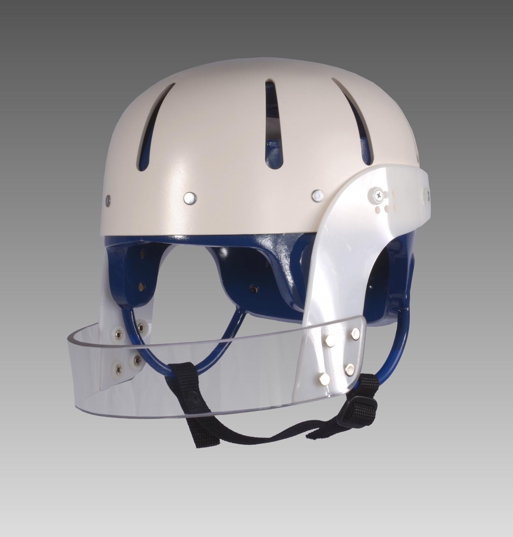 Danmar Products 9824 Medium Blue Hard Shell Helmet with Face Guard - Royal Blue Safety Headgear for Cycling, Motorcycling & Construction Work