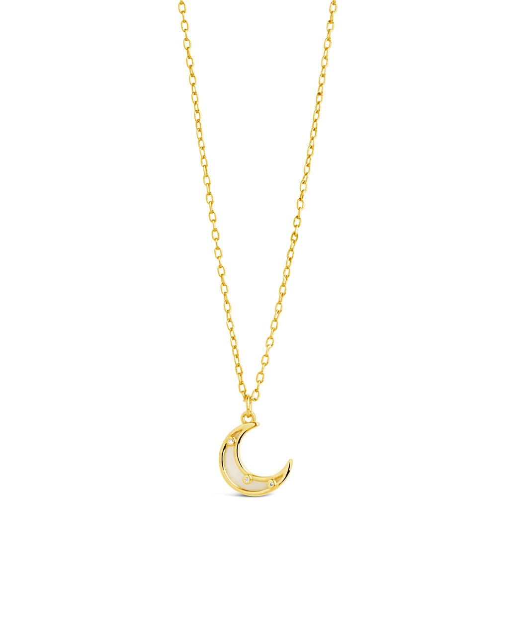 Nuria Moonstone & CZ Moon Pendant Necklace - Elegant Sterling Silver Jewelry for Women, Perfect for Gift Giving, Boho Style & Everyday Wear
