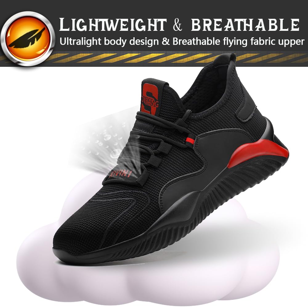 **Steel Toe Work Shoes for Men & Women - Lightweight, Breathable Safety Sneakers for Construction & Industrial Use - Perfect for Job Sites, Warehouses & Outdoor Labor**