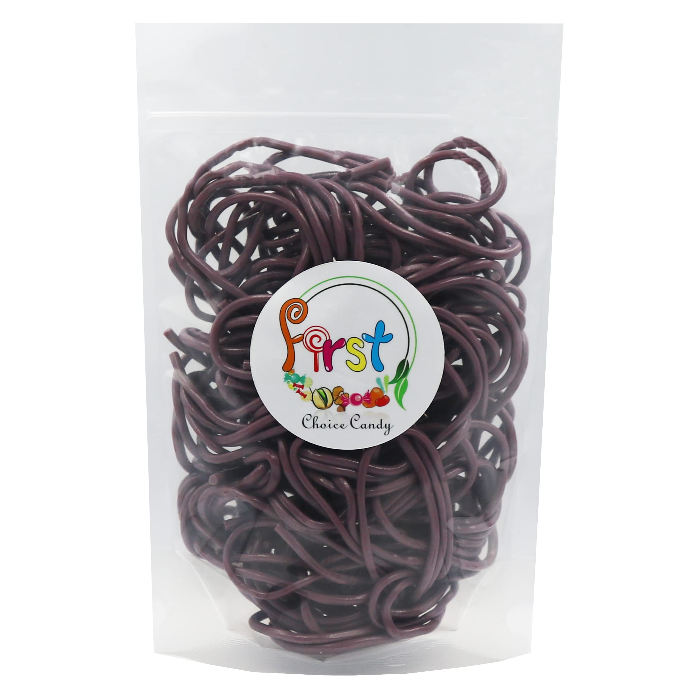 FirstChoiceCandy Juicy Licorice Laces Candy - Purple Grape Flavor, 1 Pound Bag | Sweet & Chewy Licorice Treat for Parties, Movie Nights & Gift Baskets