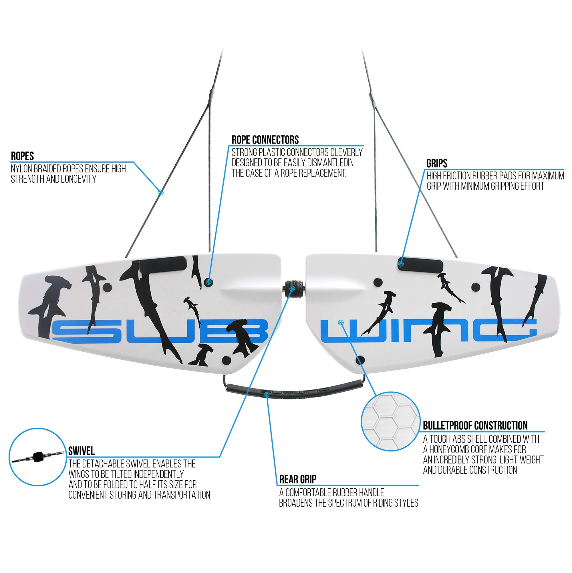 Subwing - Underwater Flying Towable for Boats | Water Sports Equipment Alternative to Wakeboards & Towable Tubes | Perfect for Ocean, Lake Adventures and Family Boating Fun