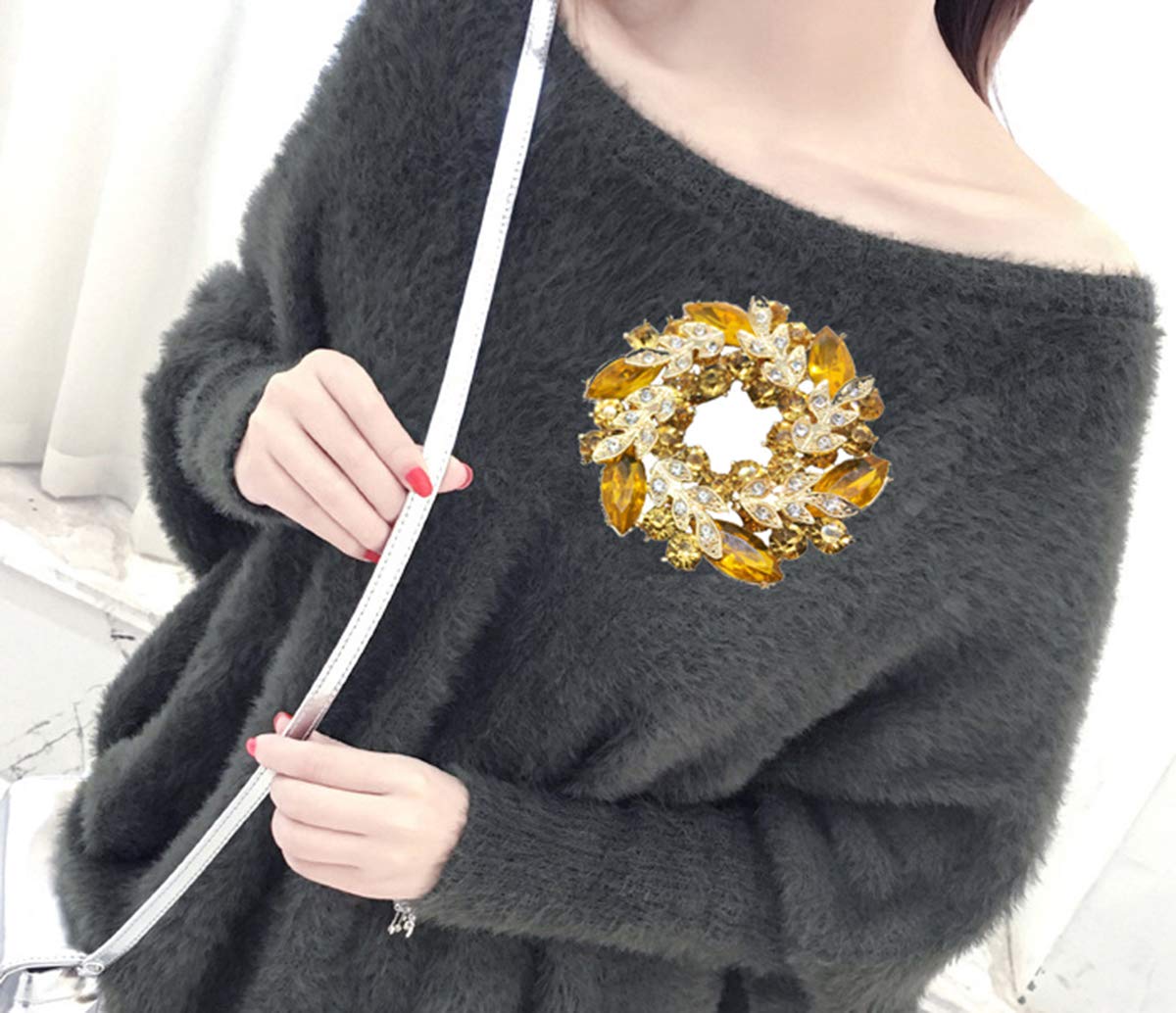 Seven Wolves Rhinestone Brooch Pin for Women - Wedding & Party Accessory
