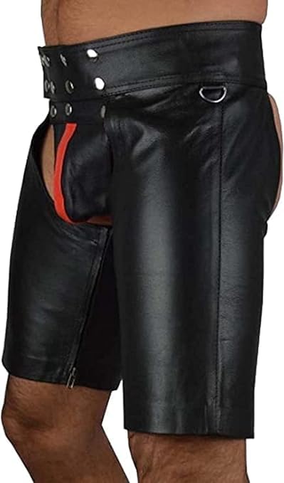 Men's Genuine Cowhide Leather Shorts - Gay Chaps for Motorcycle Riding, Biker Fashion & Fetish Wear | Durable & Stylish Leather Pants for Men