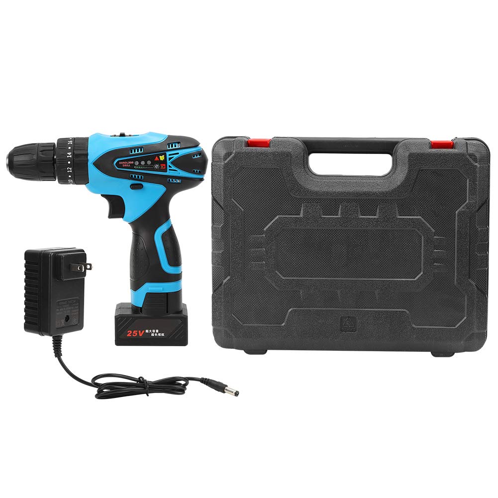 25V Cordless Electric Drill Driver Kit - Rechargeable Power Tool with US Plug (100V-240V) for DIY Projects, Home Repairs & Woodworking