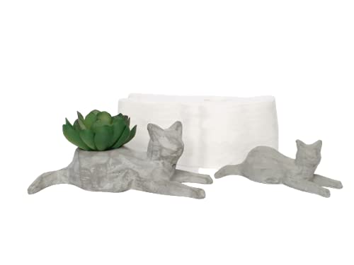 DIY Cat Silicone Mold for Planters - Cute Home & Desk Decor Sculpture - Perfect for Succulents, Candles, and Resin Crafts