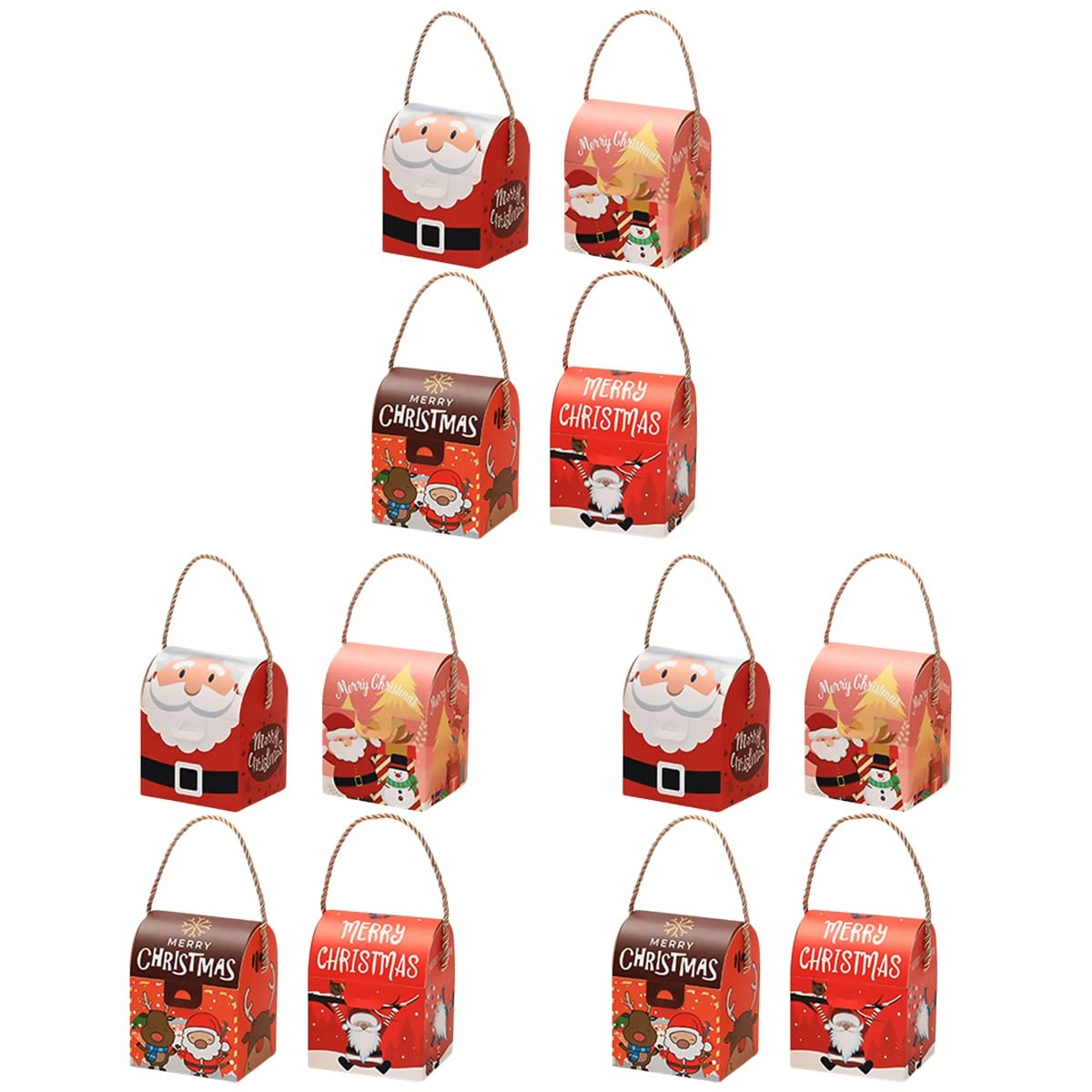12-Piece Christmas Creative Paper Gift Box Set - Holiday Candy Packaging, Christmas Eve Decorations, Party Favors & Gift Ornaments for Festive Celebrations, Home Decor, and Holiday Gifting