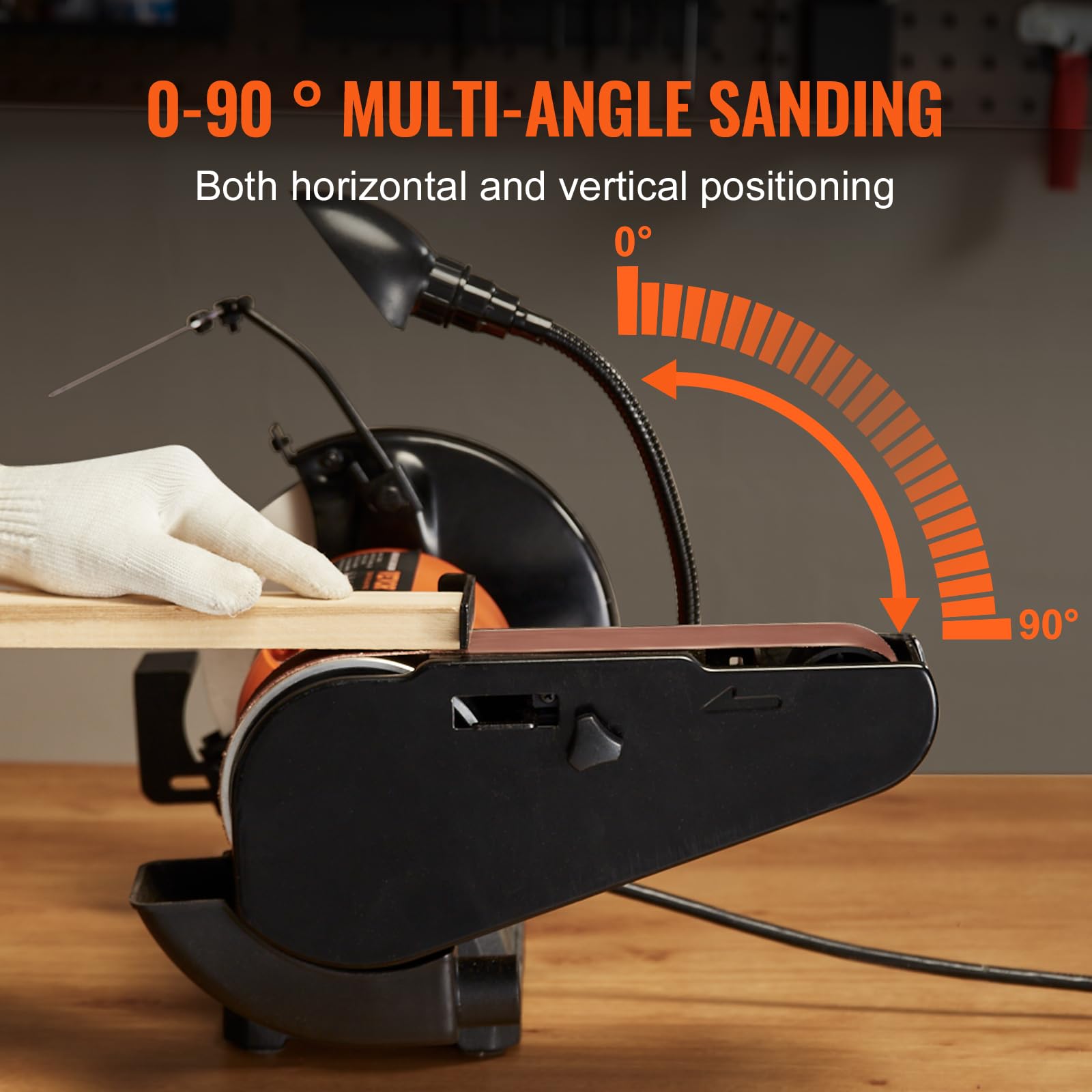 VEVOR 8 Inch Bench Grinder with 2 x 28 Inch Belt Sander Combo, 2.5A Induction Motor for Metal Sharpening, Grinding & Polishing - Perfect for DIY Projects, Knife Sharpening & Metal Workshop Tools