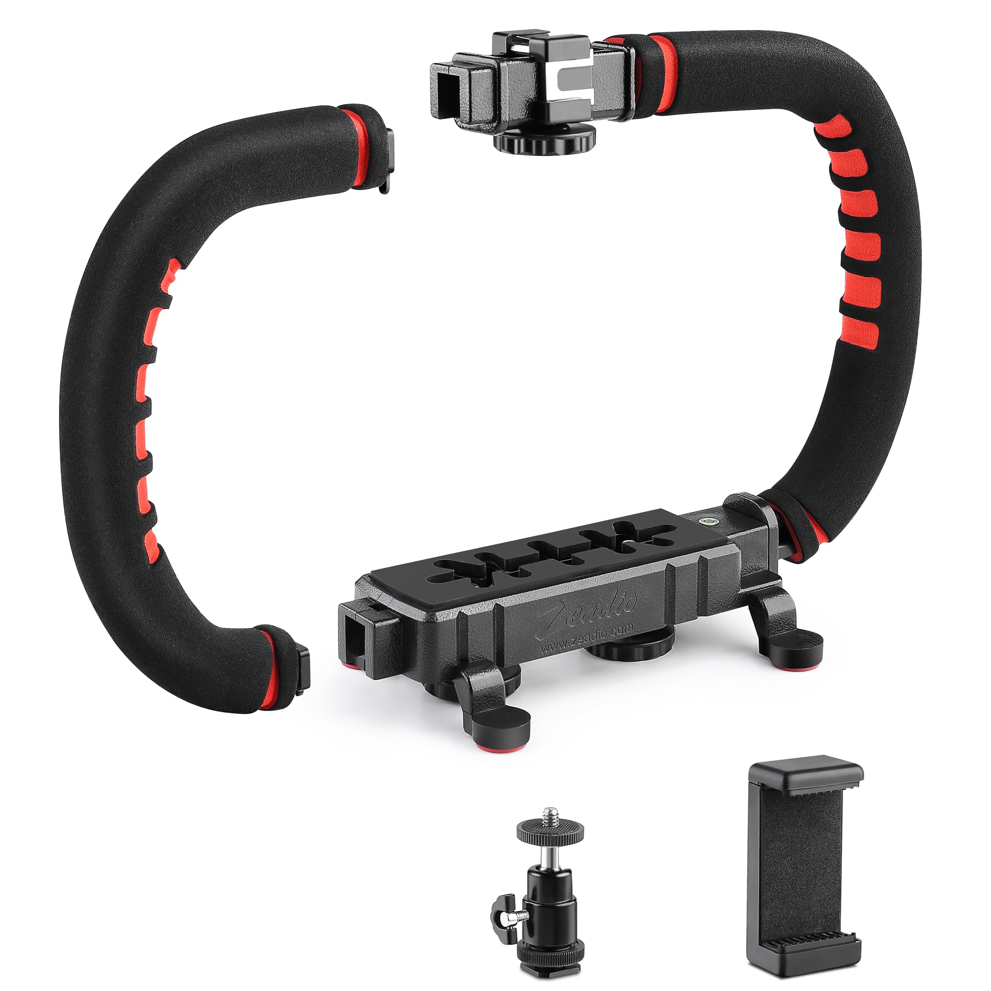 Zeadio Universal Smartphone Camera Stabilizer - Handheld Video Grip for iPhone, Android, DSLR, Action Cam & Camcorder | Perfect for Vlogging, Live Streaming & Smooth Video Recording