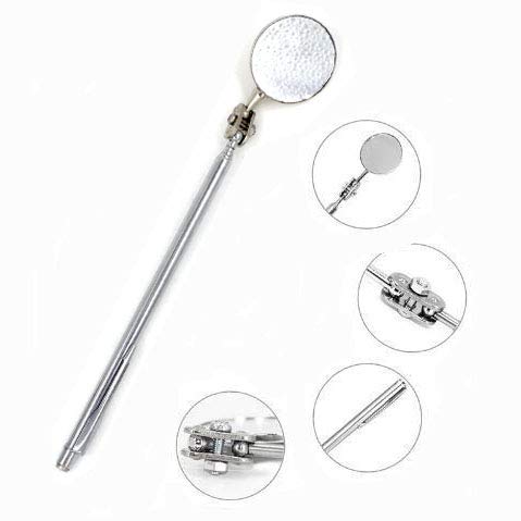 Telescoping Inspection Mirror with Swivel Arm & Pocket Clip - Extendable Tool for Automotive, HVAC, and Plumbing Repairs