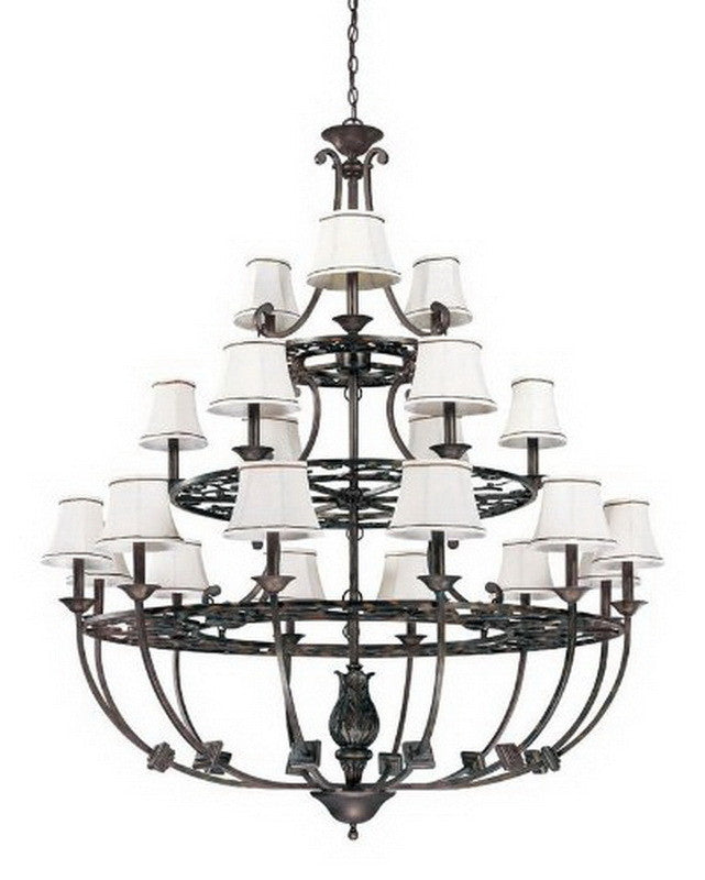 Nuvo Lighting 60 1564 Pickford Collection 21-Light Chandelier in Distressed Bronze Finish - Elegant Dining Room & Entryway Lighting Fixture for Home Decor