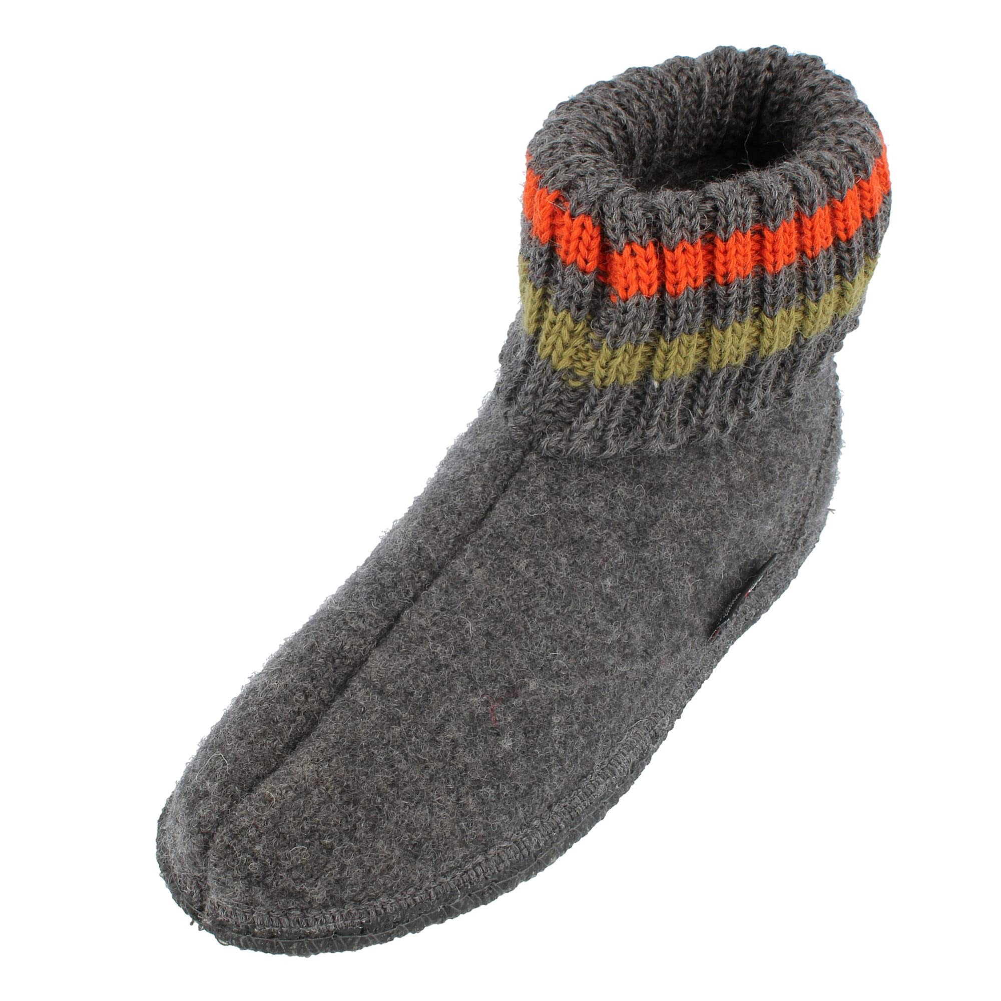 HAFLINGER 631051 Paul Wool Felt Slippers for Men & Women – Anthracite Grey, Size 48 – Cozy Indoor & Outdoor House Shoes for Winter Comfort