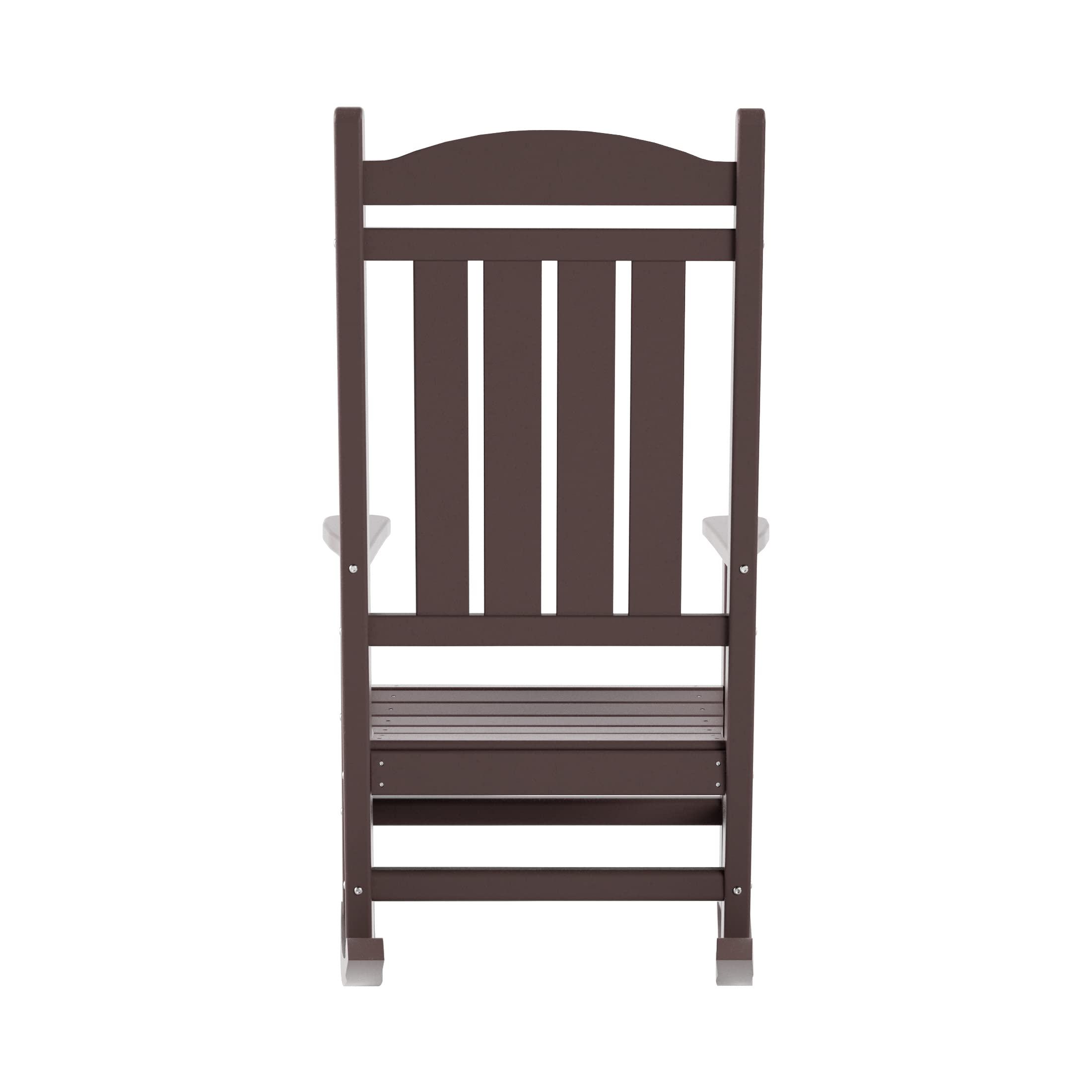 WO Home Furniture 2-Piece HDPE Outdoor Rocking Chair Set - Traditional Patio Rocking Chairs for Porch, Garden & Backyard (Dark Brown) | Weather-Resistant Comfortable Seating for Relaxing Outdoors