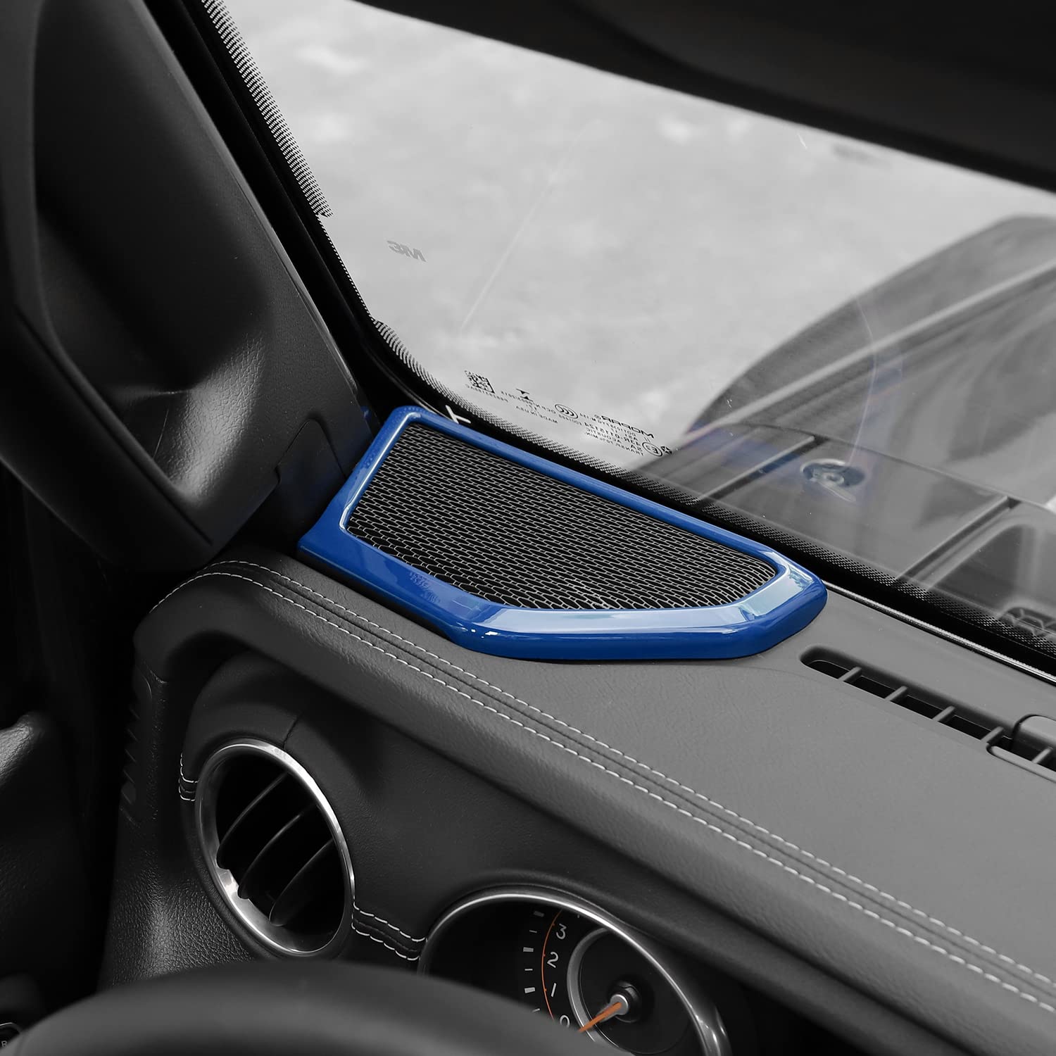 RT-TCZ A Pillar Speaker Trim Cover Ring - Interior Accessories for Jeep Wrangler JL JLU & Gladiator JT 2018-2022 - Blue Decorative Upgrade - Perfect for Off-Road Adventures & Custom Car Styling