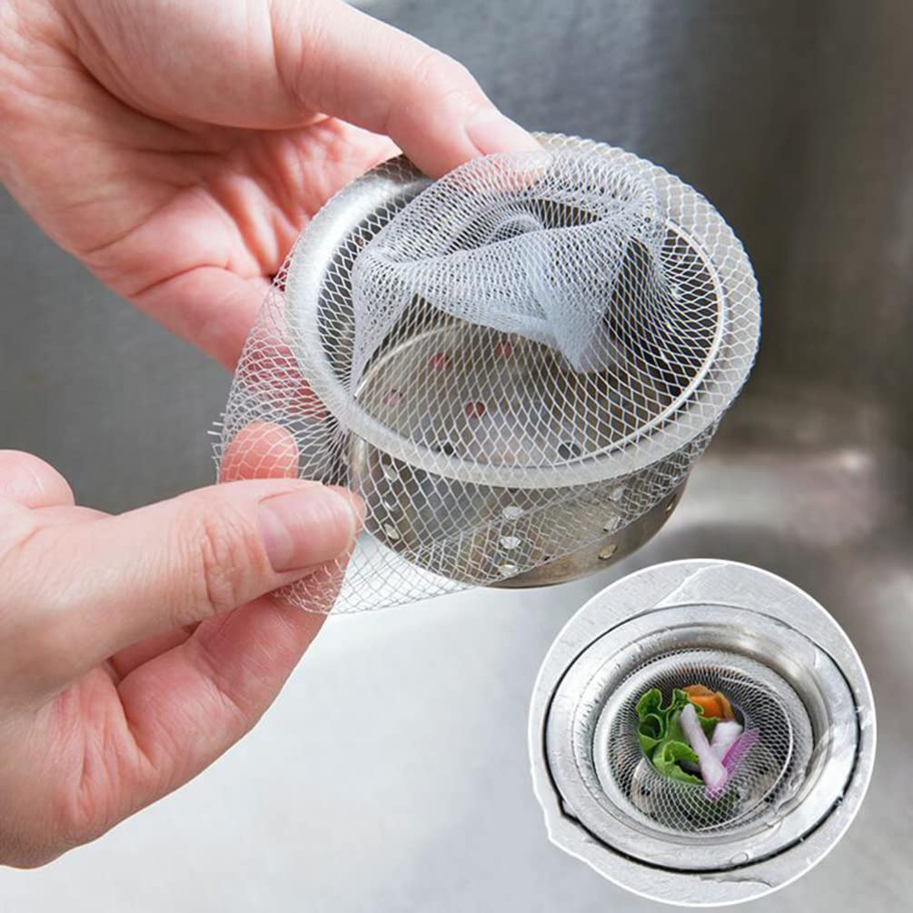 HEMOTON 300Pcs Disposable Sink Strainer Bags - Fine Mesh Kitchen Drain Filter for Vegetables, Fruits & Food Scraps - Prevents Clogging in Sinks, Tubs & Drains - Perfect for Cooking, Cleaning & Waste Disposal