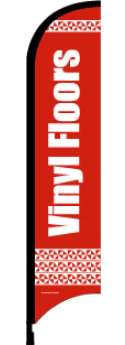 Feather Flag Banner - Durable Vinyl Floor Flags for Outdoor Advertising (Red & White) - Perfect for Car Dealerships, Sports Events & Grand Openings