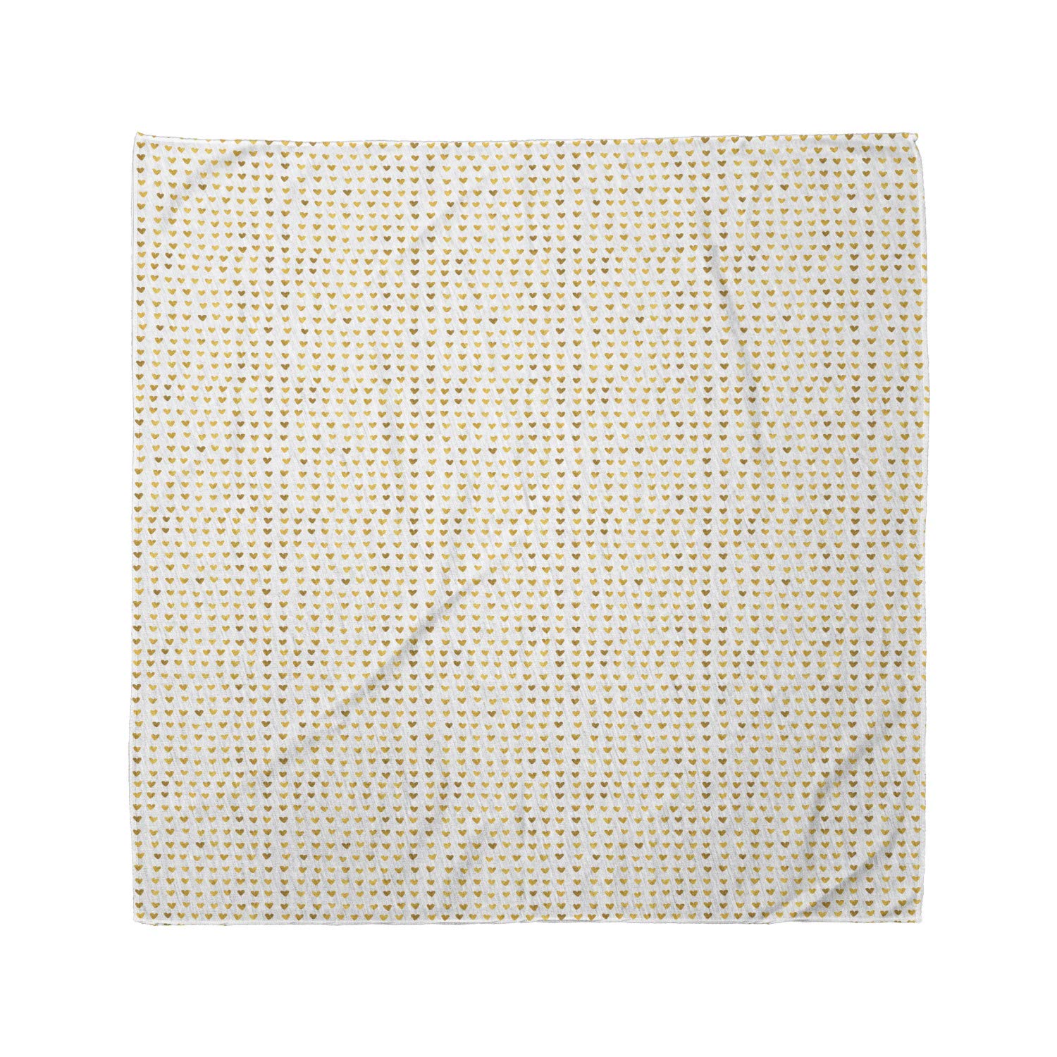 Ambesonne Romantic Bandana - Golden Yellow Hearts Print Unisex Head & Neck Scarf for Men & Women - Perfect for Outdoor Activities, Music Festivals & Casual Wear