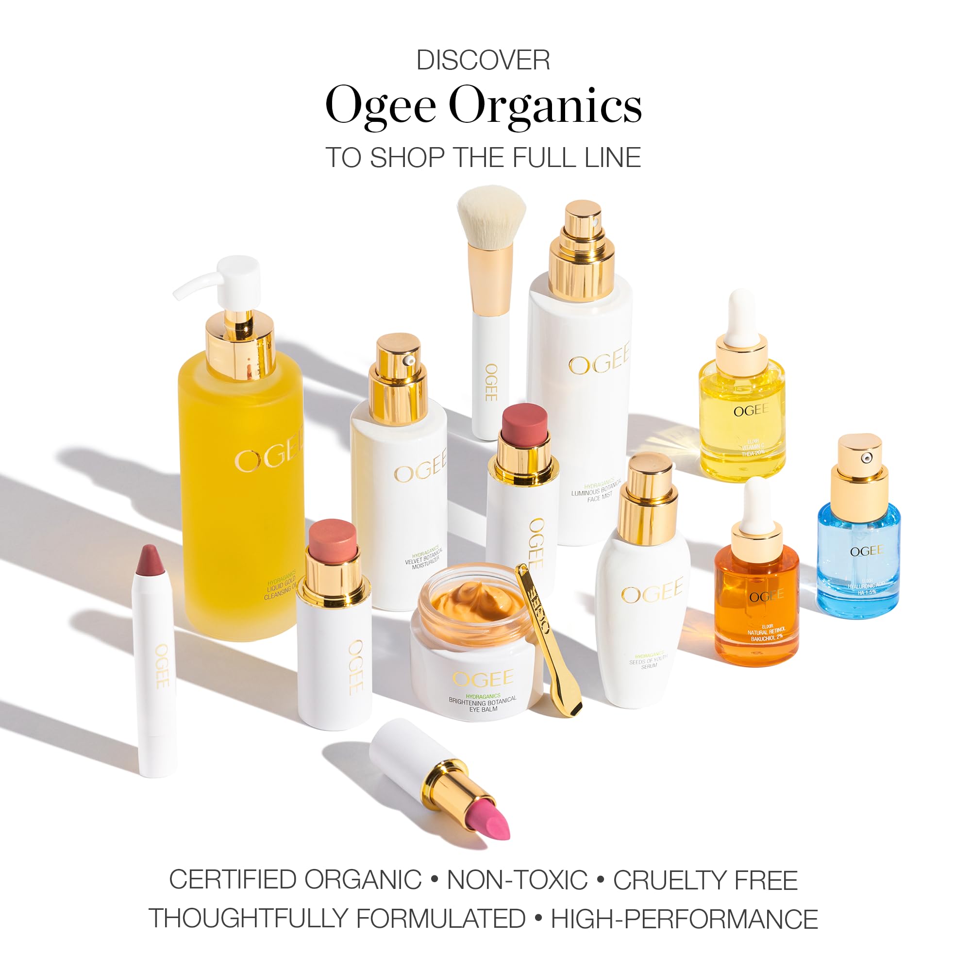 Ogee Face Stick Crystal Collection Trio - Organic Contour Makeup Set with Bronzer, Blush & Highlighter Sticks | Vegan, Cruelty-Free | Perfect for Everyday Glow & Professional Makeup Looks