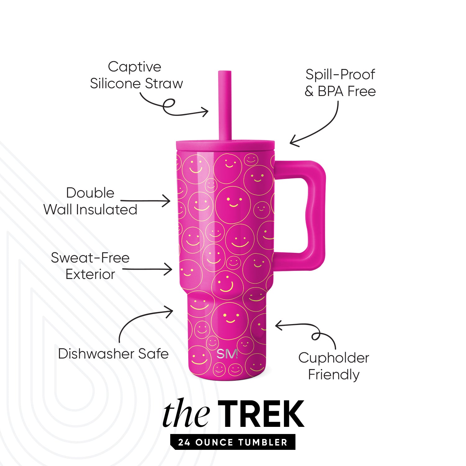 Trek Kids Insulated Tumbler with Silicone Straw Lid - Leakproof Stainless Steel Water Bottle for School, Sports & Outdoor Activities